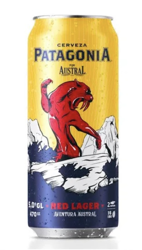 [400-41] CERVEZA PATAGONIA RED LATA 470cc (5º)
