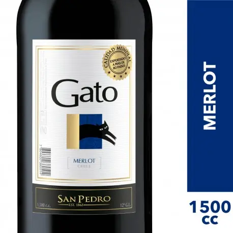 [V100-] VINO GATO MERLOT BOTELLON 1.5cc (12°)